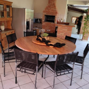 Conjunto mesa  Canada+ 8 cadeiras + Centro Giratório