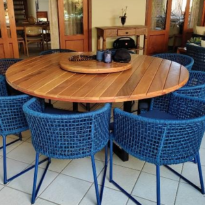 Conjunto mesa Imola + 8 cadeiras + Centro Giratório