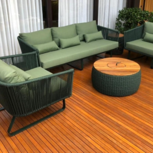 Conjunto Sofá Lotus 3 lugares + 2 Poltronas +Mesa Centro